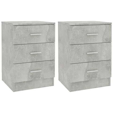 Lusso Casadino -  Comodini 2 Pz Grigio Cemento 38x35x56 Cm In Legno Multistrato - Foto 1