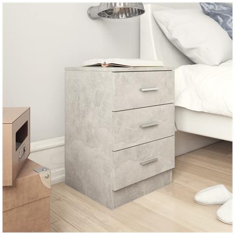 Lusso Casadino -  Comodini 2 Pz Grigio Cemento 38x35x56 Cm In Legno Multistrato - Foto 8