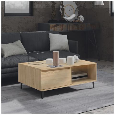 Tavolino Da Salotto Rovere Sonoma 90x60x35 Cm Legno Multistrato - Foto 8