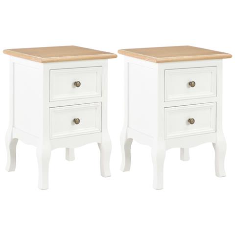 Lusso Casadino -  Comodini Bianchi 2 Pz 35x30x49 Cm In Mdf - Foto 2