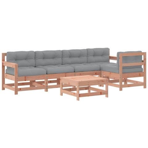 Set Divani Giardino 6 pz con Cuscini Legno Massello di Douglas - Foto 1