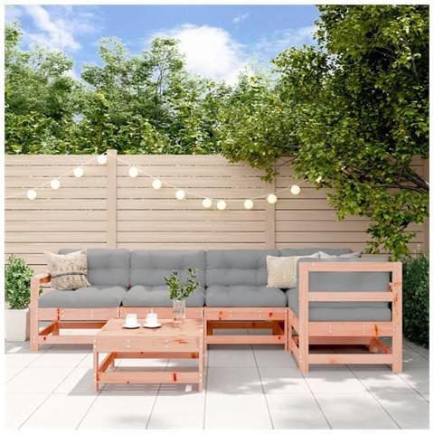 Set Divani Giardino 6 pz con Cuscini Legno Massello di Douglas - Foto 2