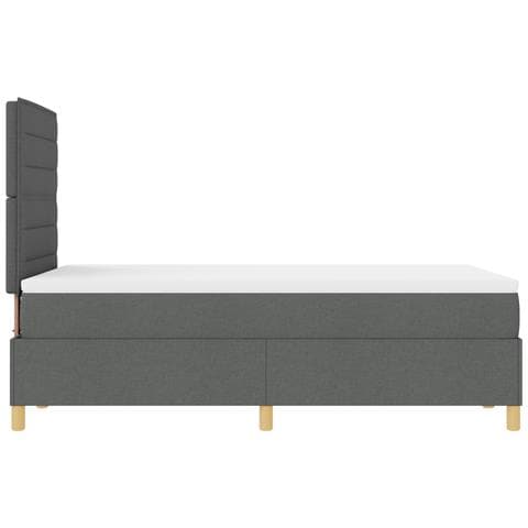 Letto a molle e materasso grigio scuro 120x200 cm in tessuto - Foto 9