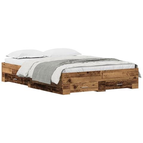 Letto con Cassetti Legno antico Legno ingegnerizzato 140 x 200 cm - Foto 1