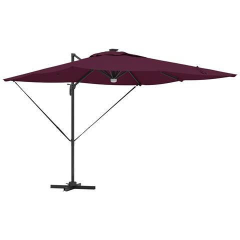 Ombrellone a sbalzo Roma con LED Borgogna 286x285x270 cm Alluminio - Foto 1