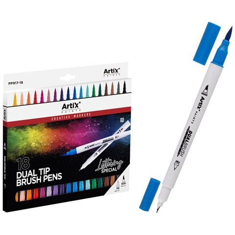 Set Di Pennarelli A Doppia Punta Pennello Lettering 18 Pz. - Foto 1