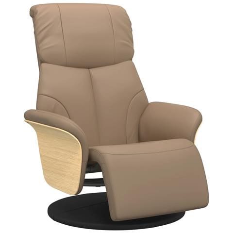 Poltrona Reclinabile con Poggiapiedi Cappuccino in Similpelle - Foto 1