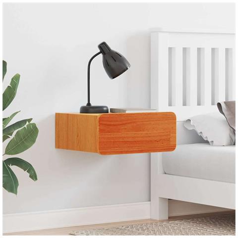 Comodino con cassetto 2 pcs Cera marrone 39 x 34 x 16.5 cm - Foto 2