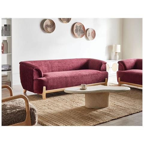 Divano 3 Posti Alnor Ciniglia Bordeaux - Foto 1