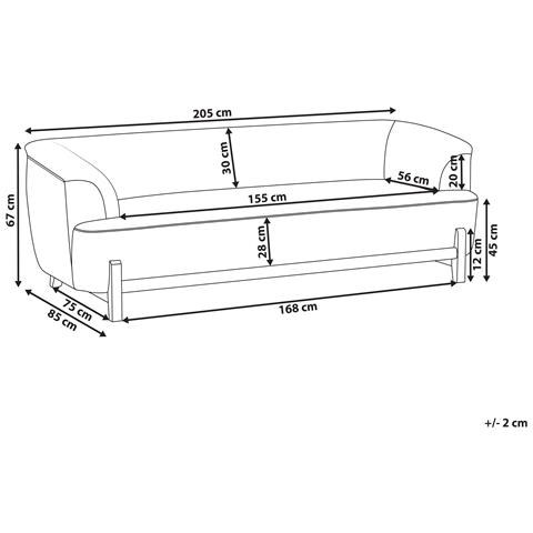 Divano 3 Posti Alnor Ciniglia Bordeaux - Foto 6