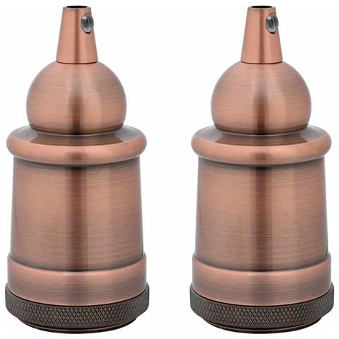 Portalampade 2 pz Rosso Bronzo E27 - Foto 1