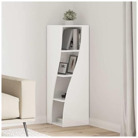 Mobile angolare Bianco 32x32x102cm Legno multistrato - Foto 2