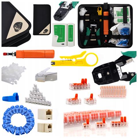 Set Di Strumenti Di Rete 9 In 1 - Crimpatrice, Tester Cavi Lan, Stripper | Materiale: Metallo E Plastica Abc | Uso Domestico E Professionale - Foto 1