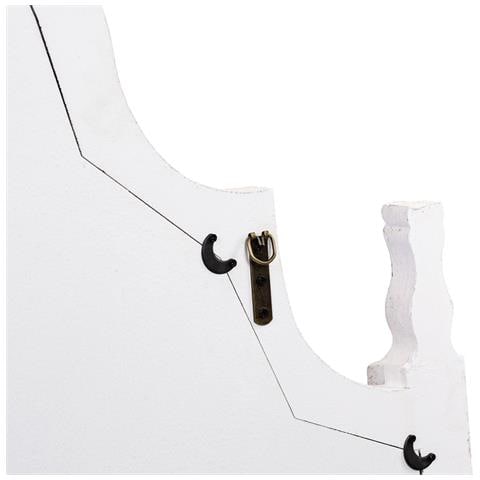 Specchio Da Parete In Legno E Metallo Invecchiato Bianco 128,5x6,5x89h - Foto 7