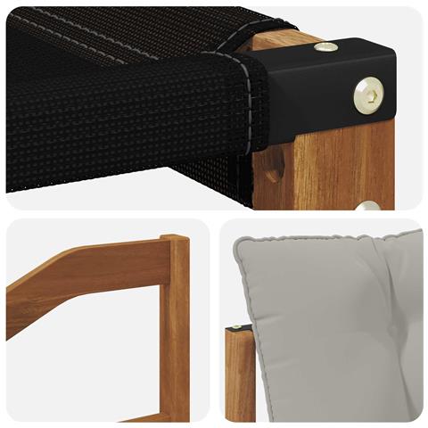 Set di divani da esterno 6 pcs Grigio Naturale e Chiaro - Foto 9