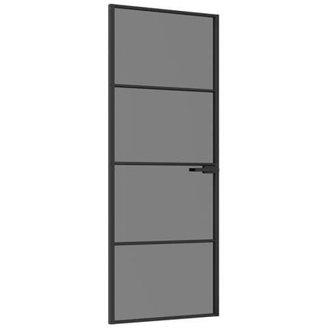 Porta Interna 76 x 201,5 cm Vetro Temperato e Alluminio - Foto 1