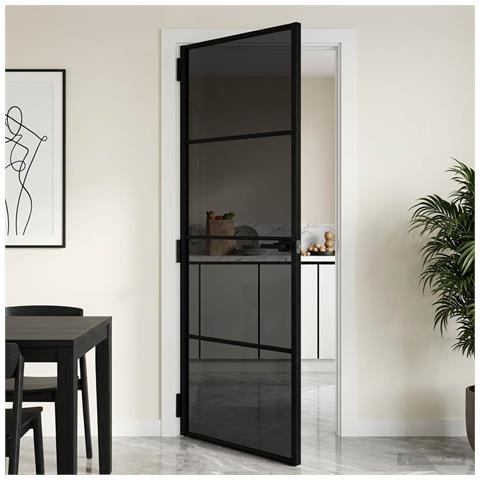 Porta Interna 76 x 201,5 cm Vetro Temperato e Alluminio - Foto 2