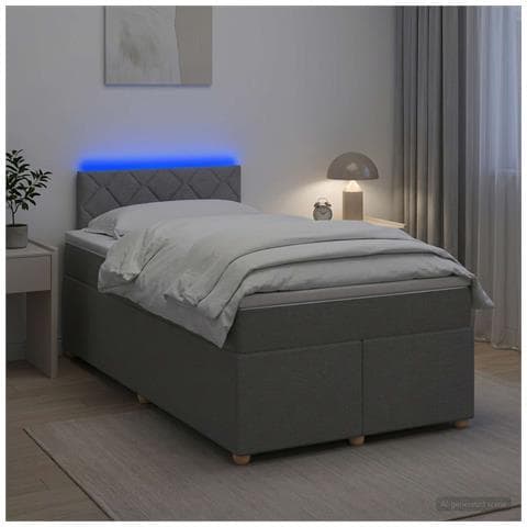 Letto box spring con materasso Grigio Chiaro 120 x 200 cm - Foto 2