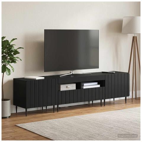 Mobile TV LED a 5 pezzi Nero Legno ingegnerizzato - Foto 2
