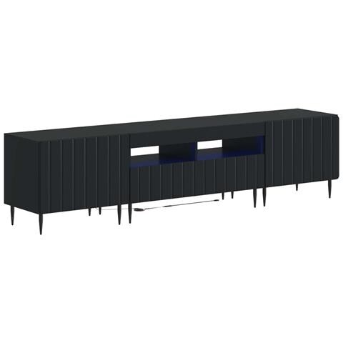 Mobile TV LED a 5 pezzi Nero Legno ingegnerizzato - Foto 1