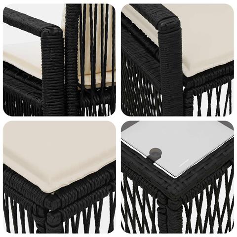 Set Divano da Giardino 9 pz Nero polyrattan - Foto 10
