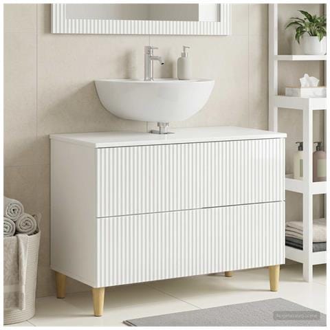 Armadio per Lavabo da Bagno ARNHEM Bianco Lucido - Foto 2