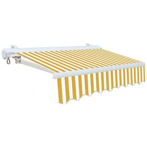 Tenda Da Sole Cassonata Per Balconi Con Bracci Bianco / Giallo 300x250 Cm - Foto 1