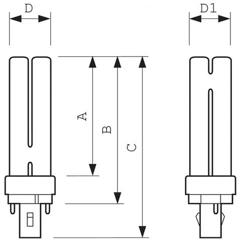 Master Pl-c 2 Pin 18w G24d-2 B Bianco Caldo Lampada Fluorescente - Foto 2