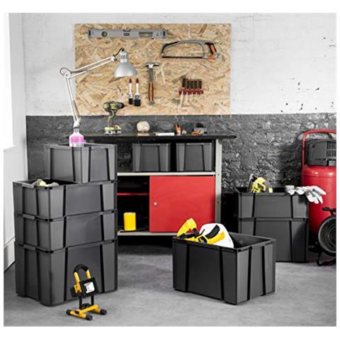 4502001 Masterbox-cesto Portaoggetti, In Plastica, Colori: Grigio, Misure 38 X 29 X 20,5 Centimetri - Foto 2