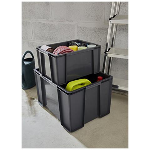 4502001 Masterbox-cesto Portaoggetti, In Plastica, Colori: Grigio, Misure 38 X 29 X 20,5 Centimetri - Foto 3