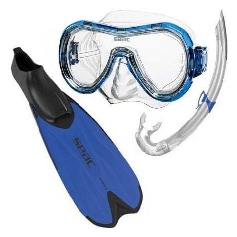 Sub 0890059160501a / 396: Sub 0890059160501a / 396: E 'tubo Di Immersione Delle Pinna Del Kit Spinta Colore Della Miscela Blu Taglia 46/47 - Foto 1