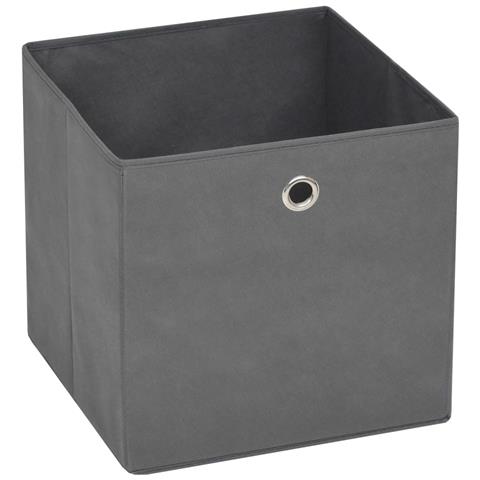 Contenitori 4 pz in Tessuto non Tessuto 28x28x28 cm Grigio - Foto 2