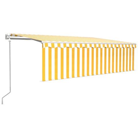 Tenda Retrattile Automatica con Parasole 5x3m Gialla Bianca - Foto 1