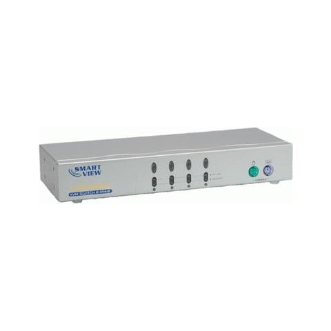 KVM-DVI-Switch 1 User - 4 PCs, PS / 2, PS / 2, Argento, Cablato, 269 x 104 x 45 mm, 4 x 2 x 6pol. MiniDIN 4 x DVI - Foto 2