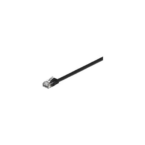 V-UTP615S-FLAT, RJ-45, RJ-45, Maschio / maschio, Cat6, U / UTP (UTP) , Nero - Foto 1