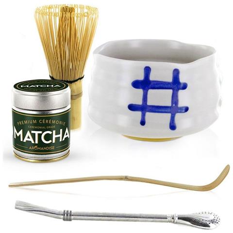 Scatola Regalo Di Natale Scoperta Della Ceremonia Di Tè Matcha + Cannuccia In Acciaio Inox Con Filtro - Foto 1