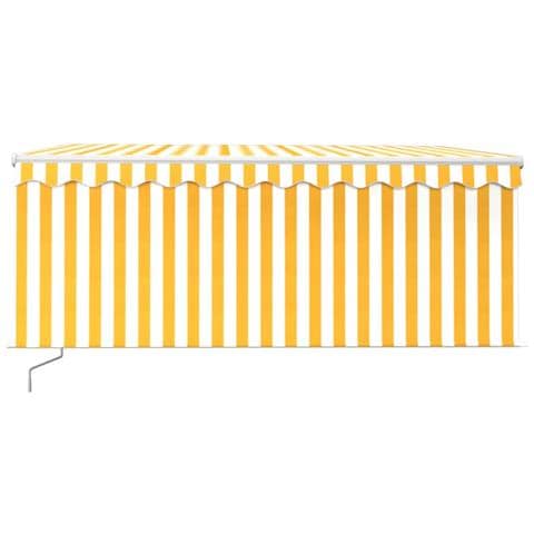 Tenda Sole Retrattile Manuale Parasole LED 3x2,5m Gialla Bianca - Foto 2