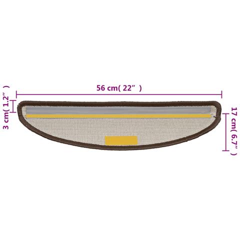 Tappetini Per Scale 10 Pz 56x20 Cm Marrone - Foto 2