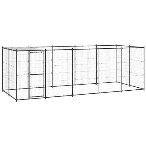 Gabbia Per Cani Da Esterno In Acciaio Con Tetto 12,1 M - Foto 1