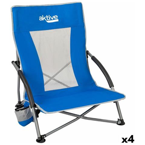Sedia Da Spiaggia Aktive Azzurro 50 X 67 X 51 Cm (4 Unità) - Foto 1