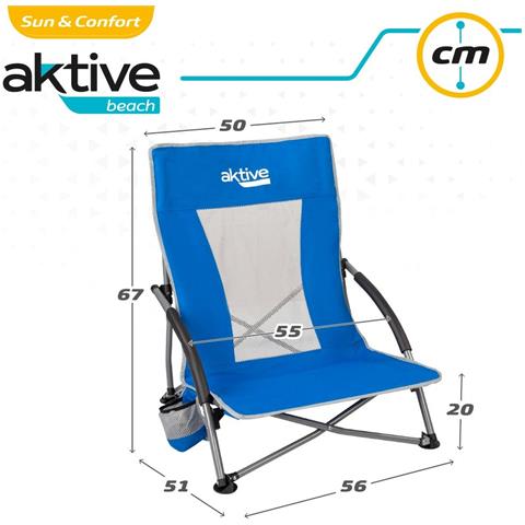 Sedia Da Spiaggia Aktive Azzurro 50 X 67 X 51 Cm (4 Unità) - Foto 2