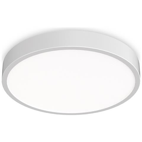 Plafoniera Contemporanea Ray Metallo Bianco Led Integrato 44w 3000k Ip44 - Foto 1