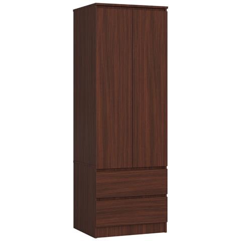 Armadio A 2 Ante Battenti E Cassetti S60, 60x51x180 cm, Colore Weng? - Foto 1