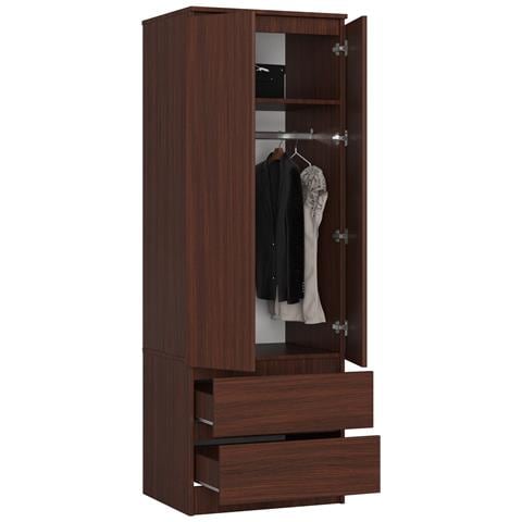 Armadio A 2 Ante Battenti E Cassetti S60, 60x51x180 cm, Colore Weng? - Foto 2