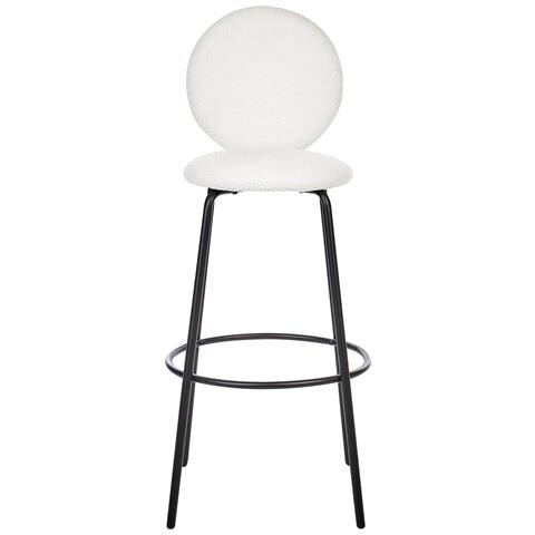 Set Di 2 Sedie Alte Emery Bouclé Bianco - Foto 2