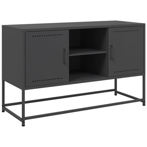 Mobile Tv Nero 100,5x39x60,5 Cm In Acciaio - Foto 2