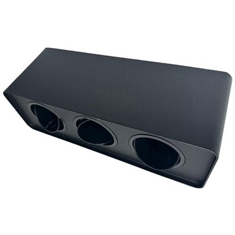 Porta Faretto Triplo Supporto Orientabile Montaggio Da Soffitto Nero P343n - Foto 2