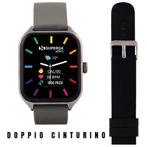 Smartwatch SWT-STC005 Bluetooth Cassa Silver 42 mm in Alluminio con Doppio Cinturino Nero e Verde Militare - Foto 3