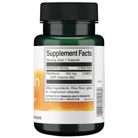 Riboflavina Vitamina B2 100 Mg 100 Capsule - Foto 2