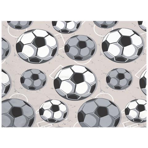 Copripiumino Sacco Piumone Pensieri Delicati Cotone Disegno Calcio Singolo Grigio - Foto 2